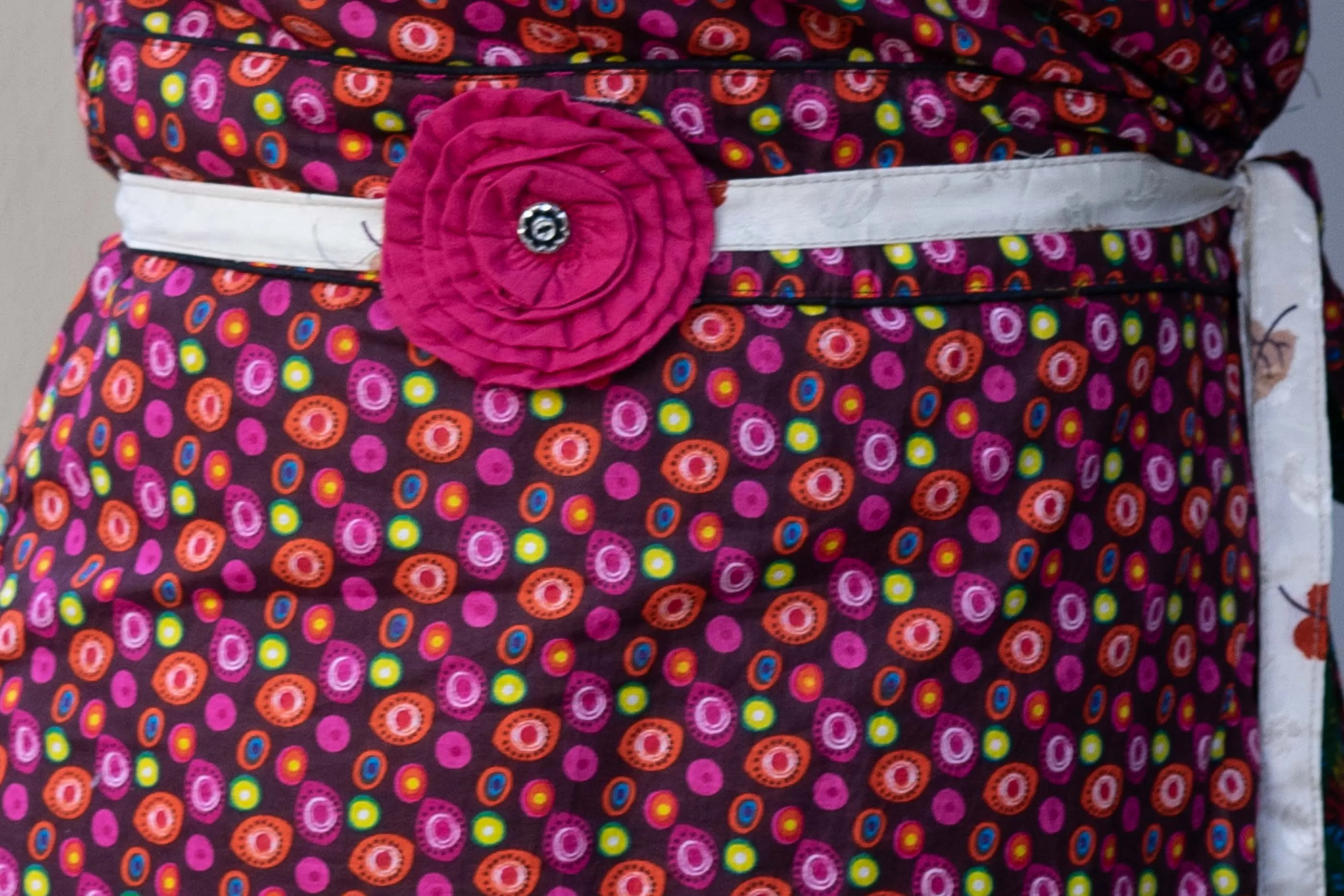 1 Cotton dress - 2 prints - reversible wrap dress- retro dots