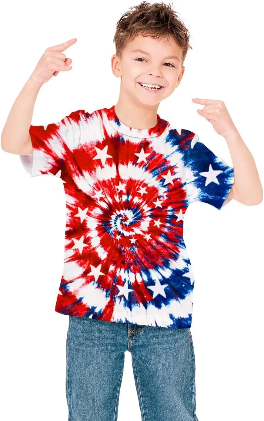 3D Graphic Kids T Shirt, Unisex Creative Print Crewneck Shirts, Boys Girls Short Sleeve Tees for 6-16 Years Teens