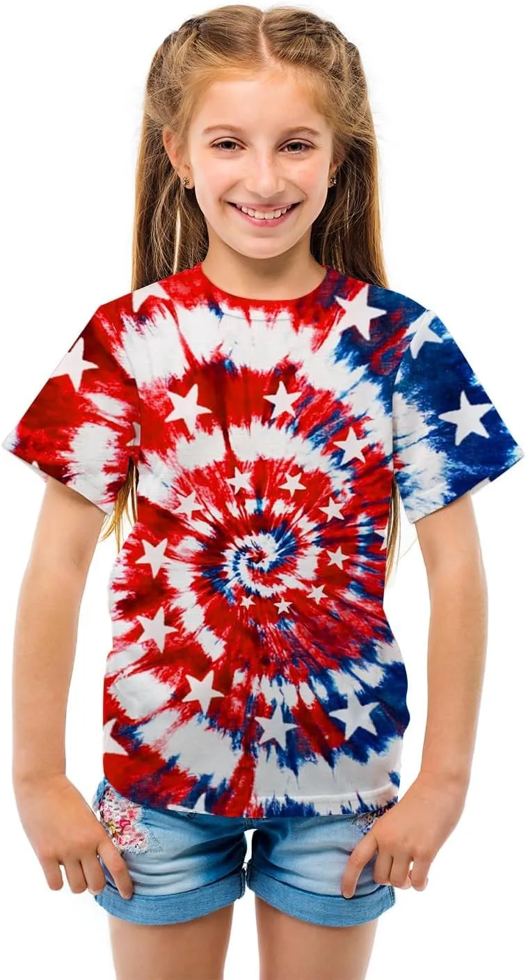 3D Graphic Kids T Shirt, Unisex Creative Print Crewneck Shirts, Boys Girls Short Sleeve Tees for 6-16 Years Teens
