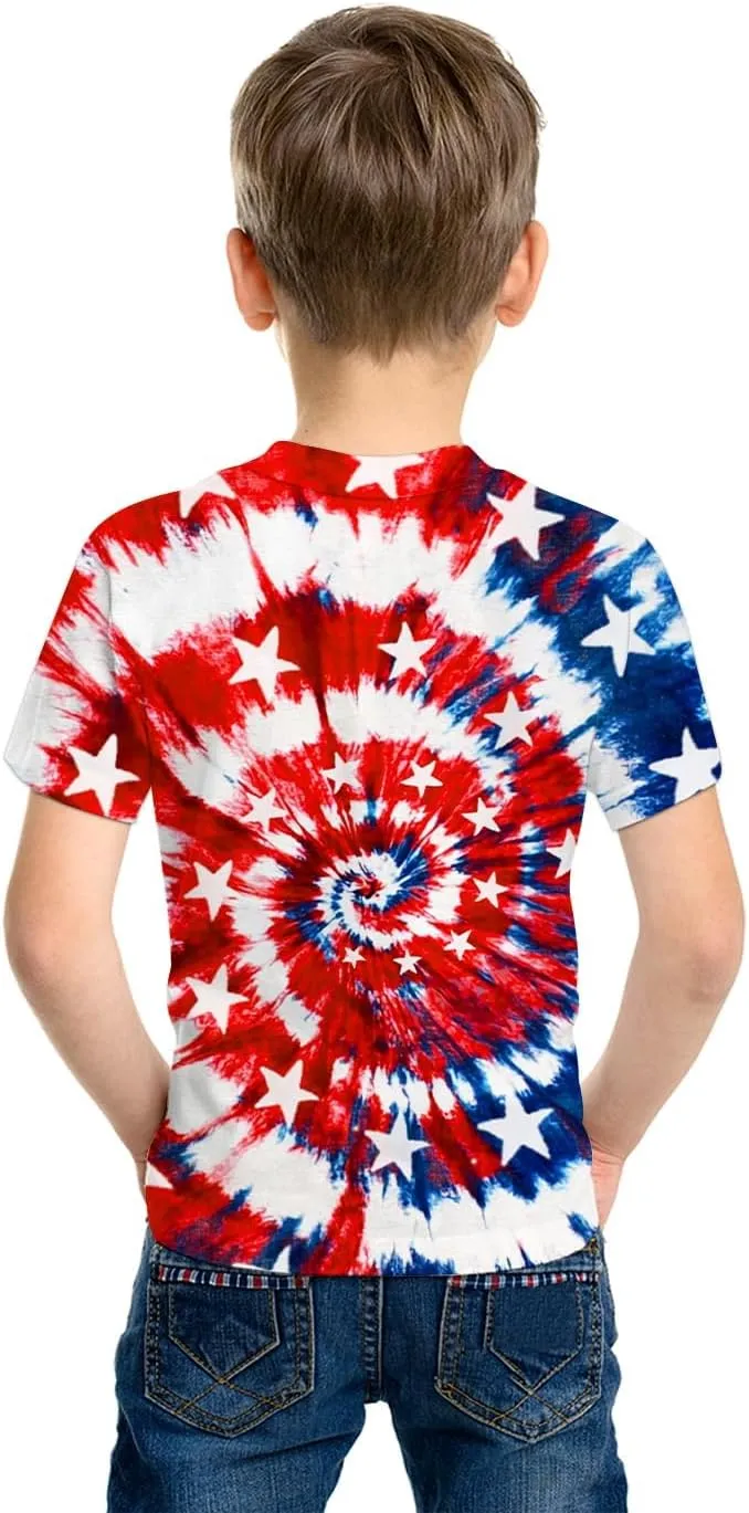 3D Graphic Kids T Shirt, Unisex Creative Print Crewneck Shirts, Boys Girls Short Sleeve Tees for 6-16 Years Teens