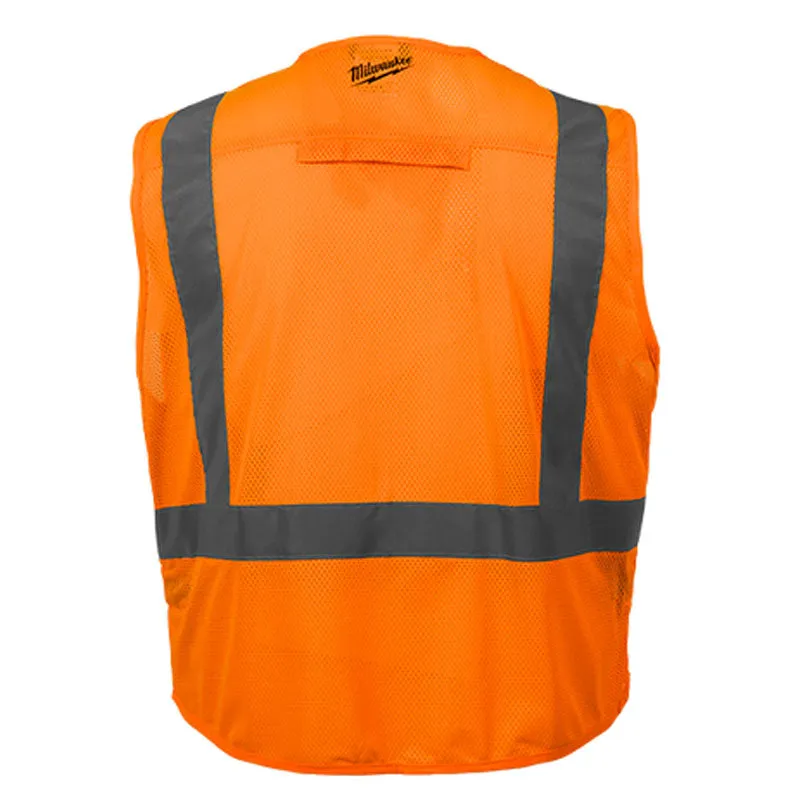 48-73-5031 - SAFETY VEST REFLECTIVE ORANGE S/M WITH 10 POCKETS