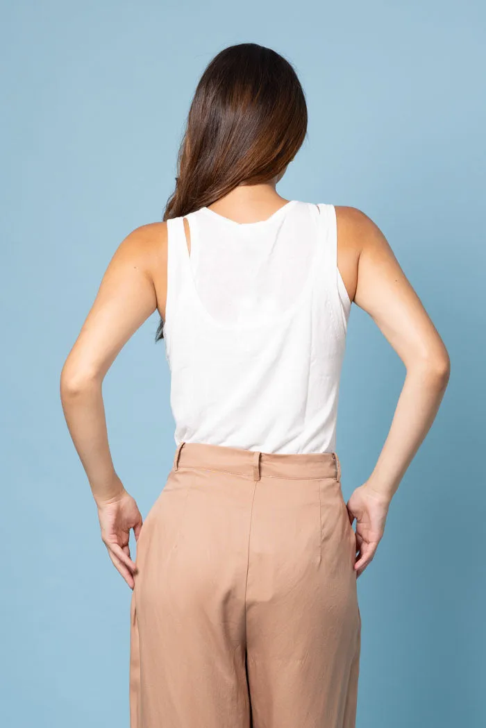 Ashley Knit Layer Top Off White