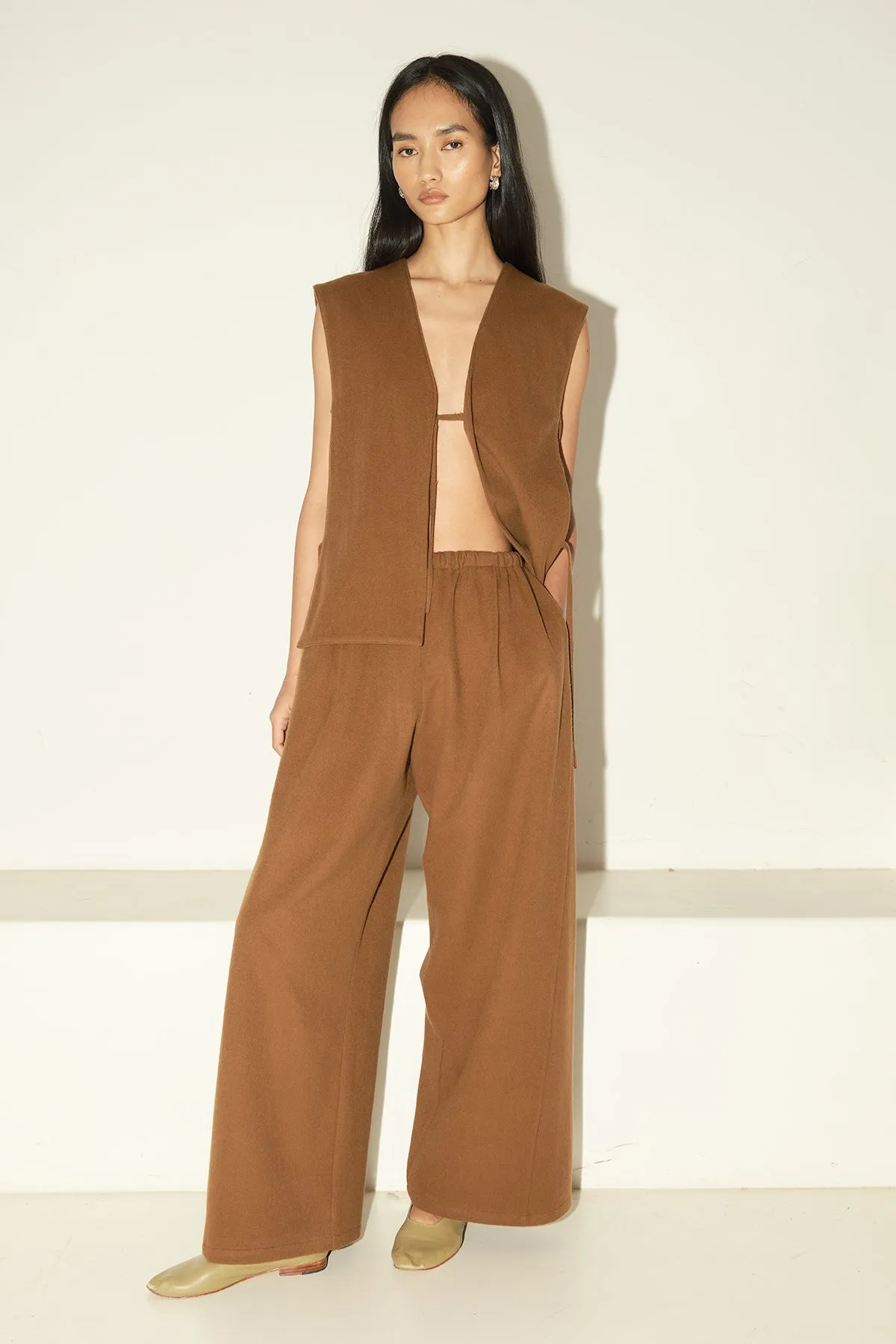 Avellana Brushed Wool Vest
