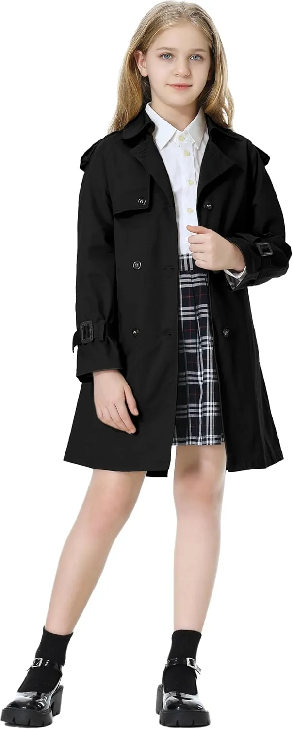 Betusline Girls & Women's Rain Jackets Waterproof Hooded Trench Coat,3 Years - Women 2XL