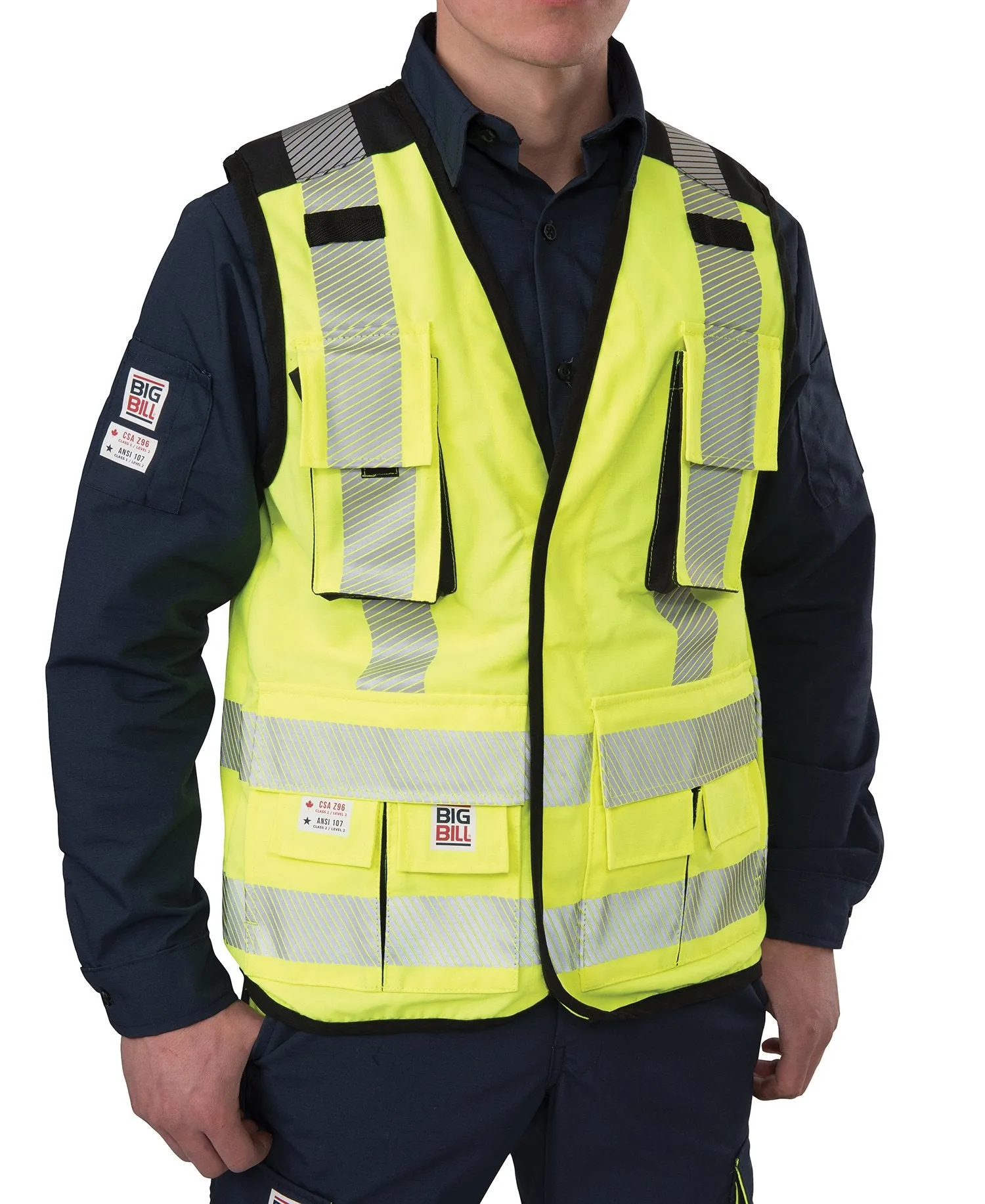 Big Bill 648HVT Hi Vis Class 2 Ripstop Surveyors Vest