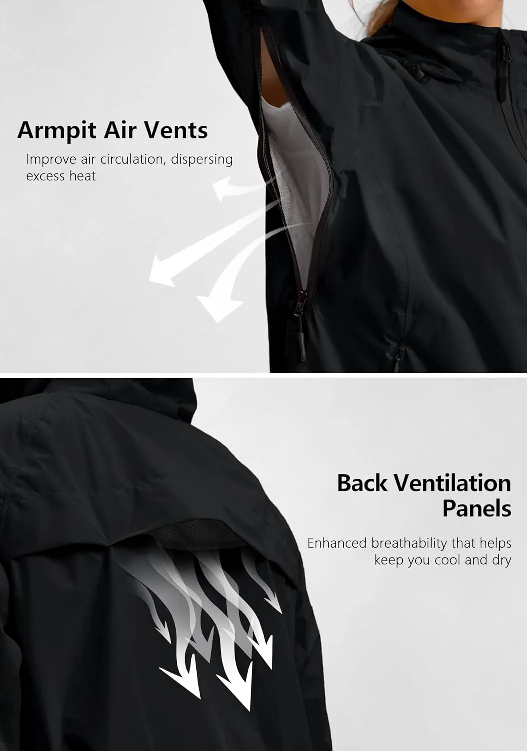 Bikewa Women's Cycling Rain Jackets Waterproof Windbreaker Lightweight Running Windproof Reflective Jacket Packable Hooded