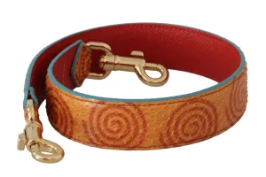 Chic Orange Leather Shoulder Strap Accessory