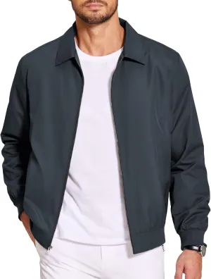 COOFANDY Men's Lightweight Jackets Casual Bomber Windbreaker Zip Up Collared Jacket Golf Windproof Coat