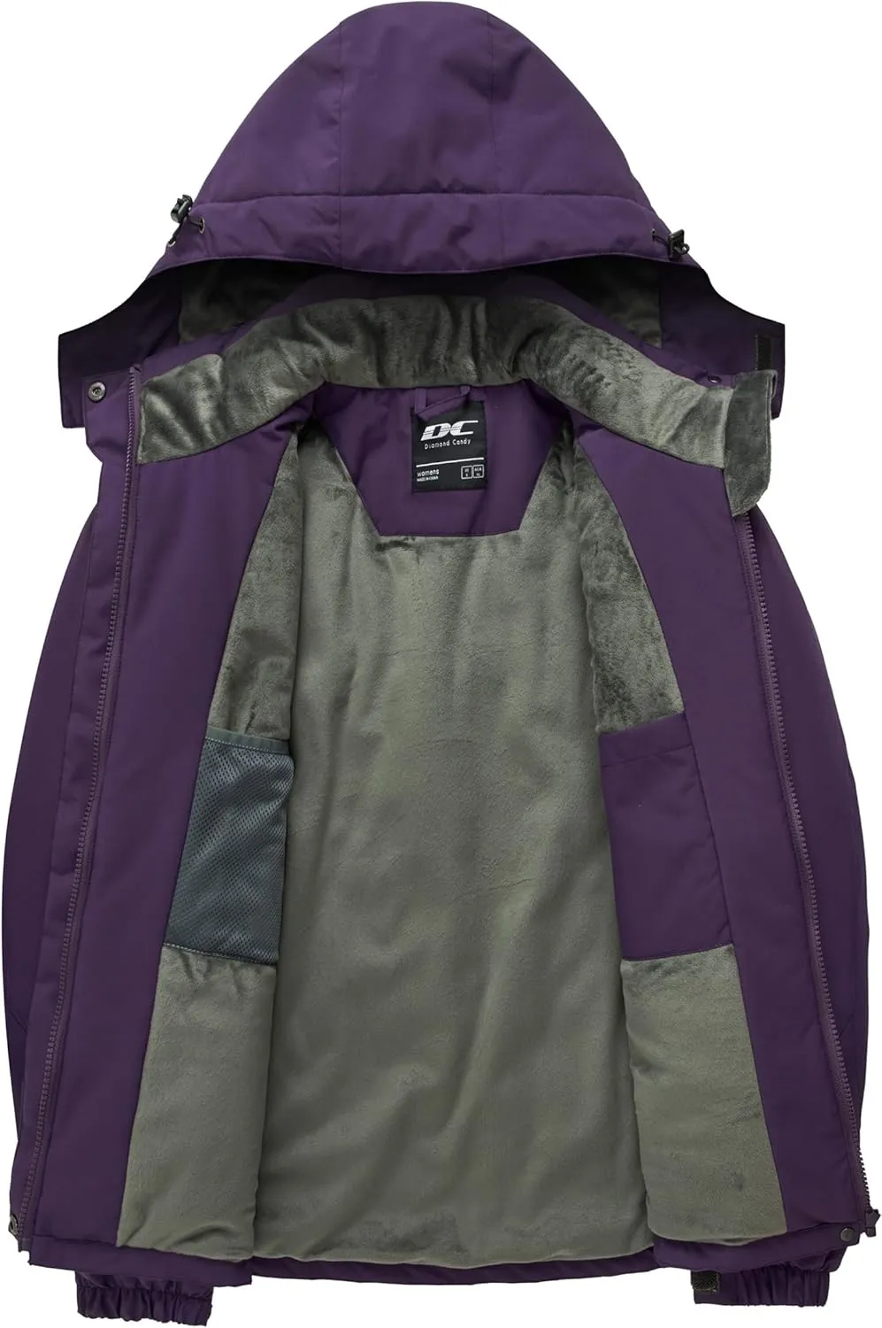 Diamond Candy Women's Winter Ski Jacket Hooded Windproof Warm Jackets Snow Waterproof Rain Coat