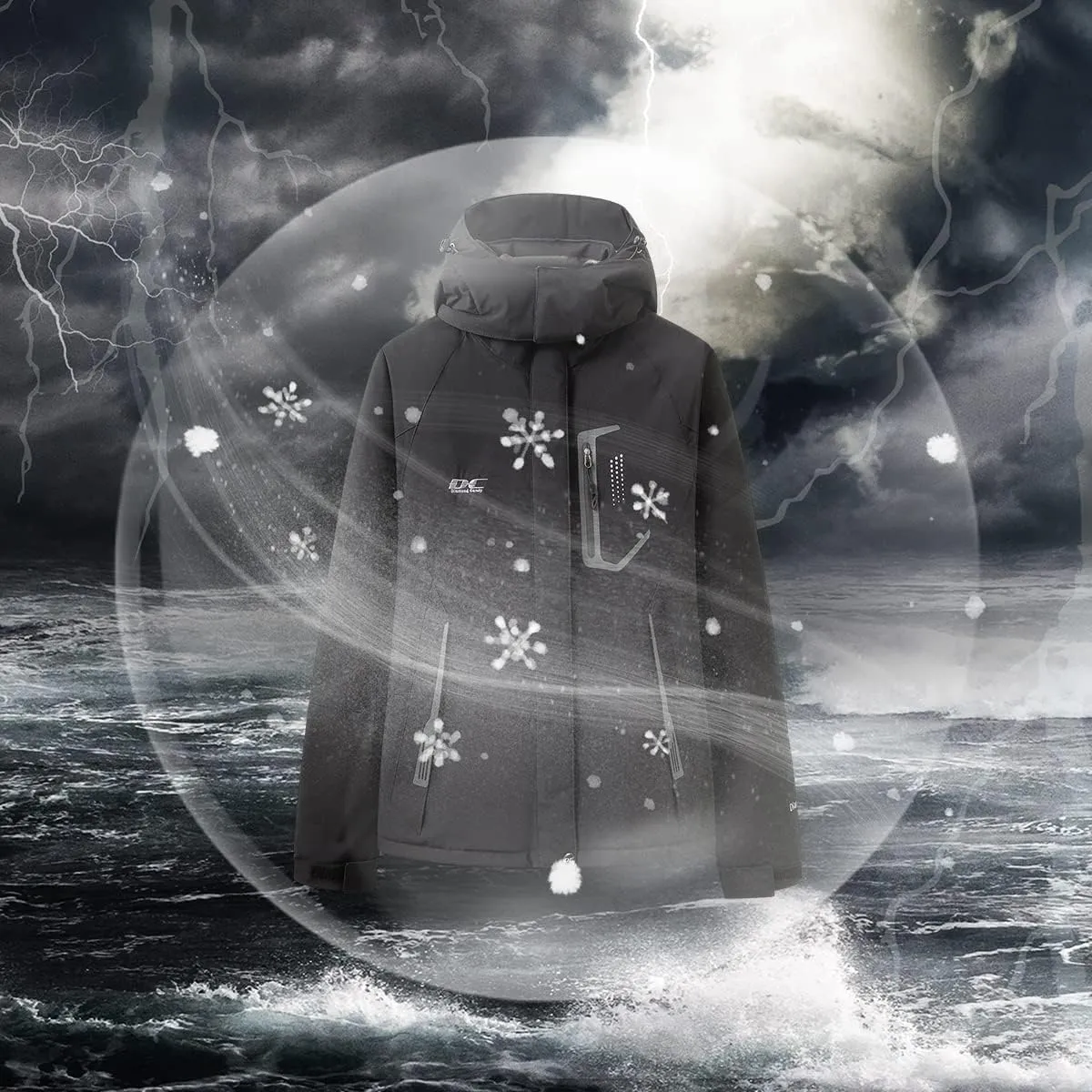Diamond Candy Women's Winter Ski Jacket Hooded Windproof Warm Jackets Snow Waterproof Rain Coat