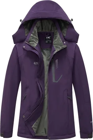 Diamond Candy Women's Winter Ski Jacket Hooded Windproof Warm Jackets Snow Waterproof Rain Coat