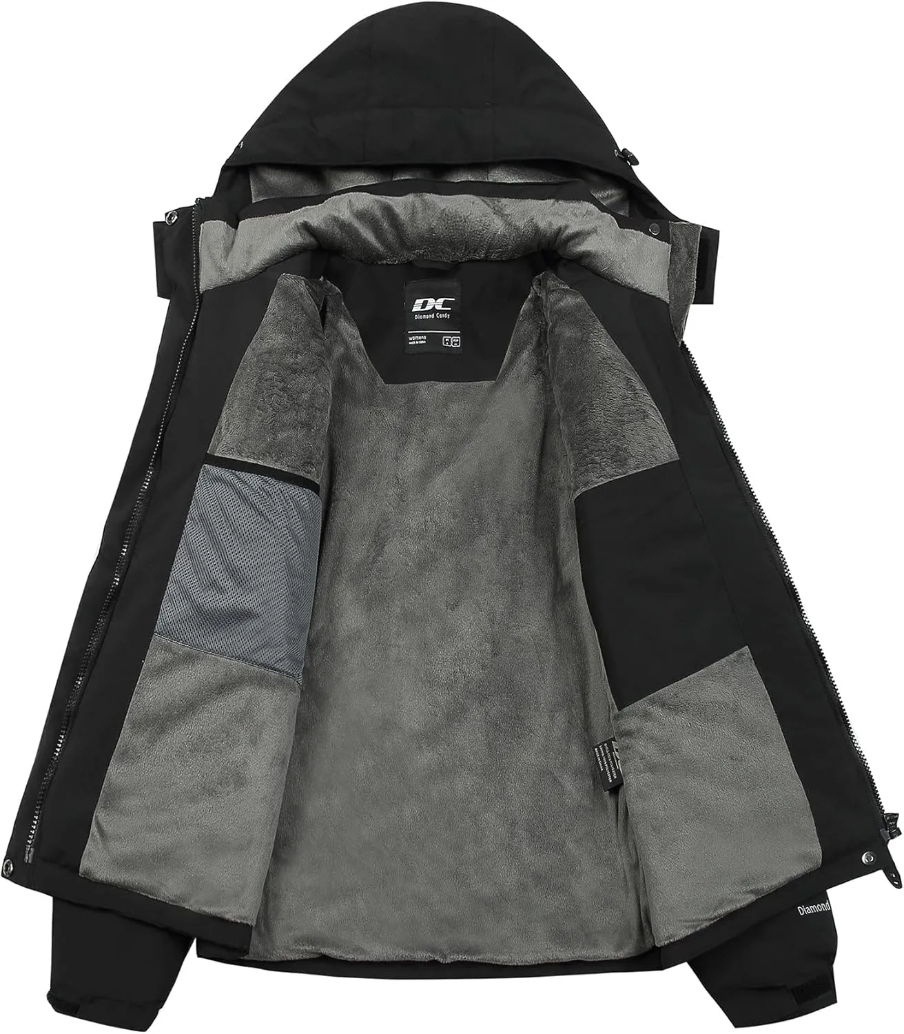 Diamond Candy Women's Winter Ski Jacket Hooded Windproof Warm Jackets Snow Waterproof Rain Coat