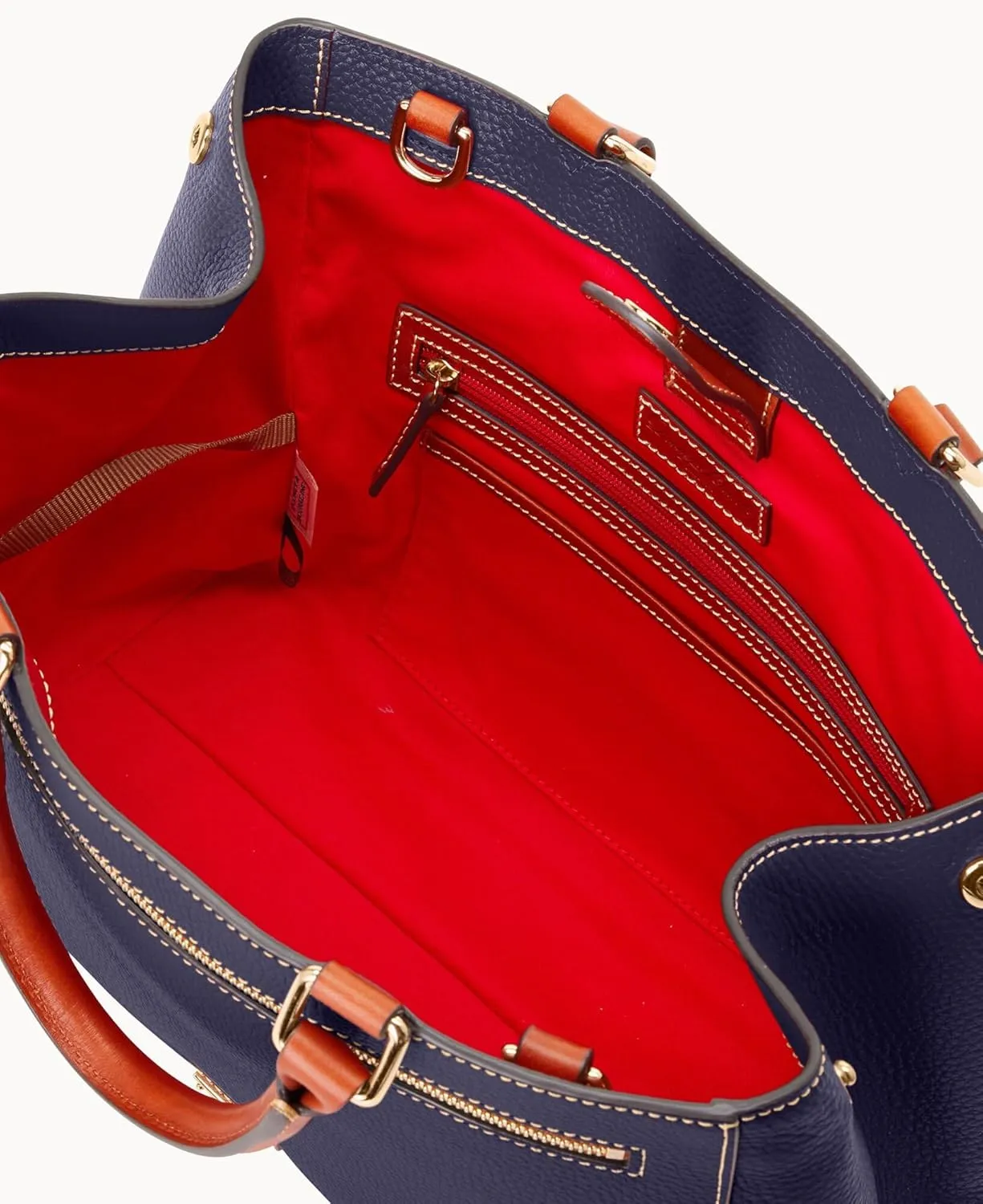 Dooney & Bourke Satchel Bags for Women, Pebble Grain Leather Zip Satchel Handbag with Crossbody Strap