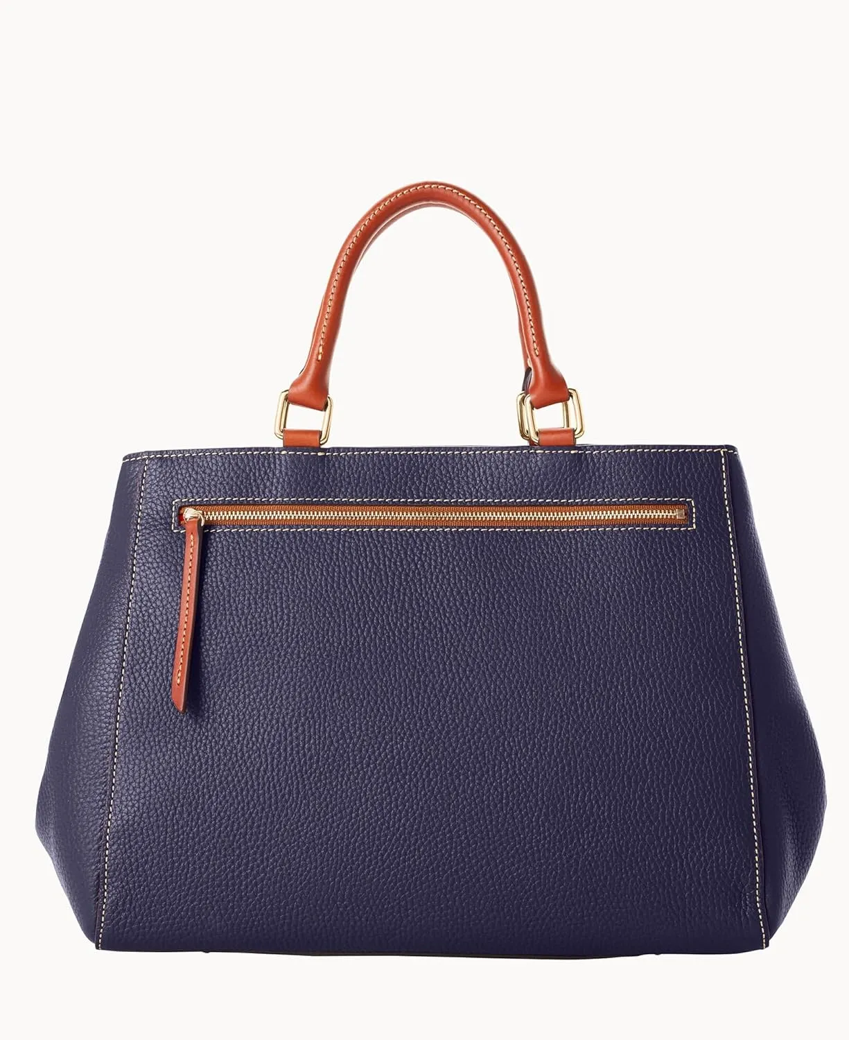 Dooney & Bourke Satchel Bags for Women, Pebble Grain Leather Zip Satchel Handbag with Crossbody Strap