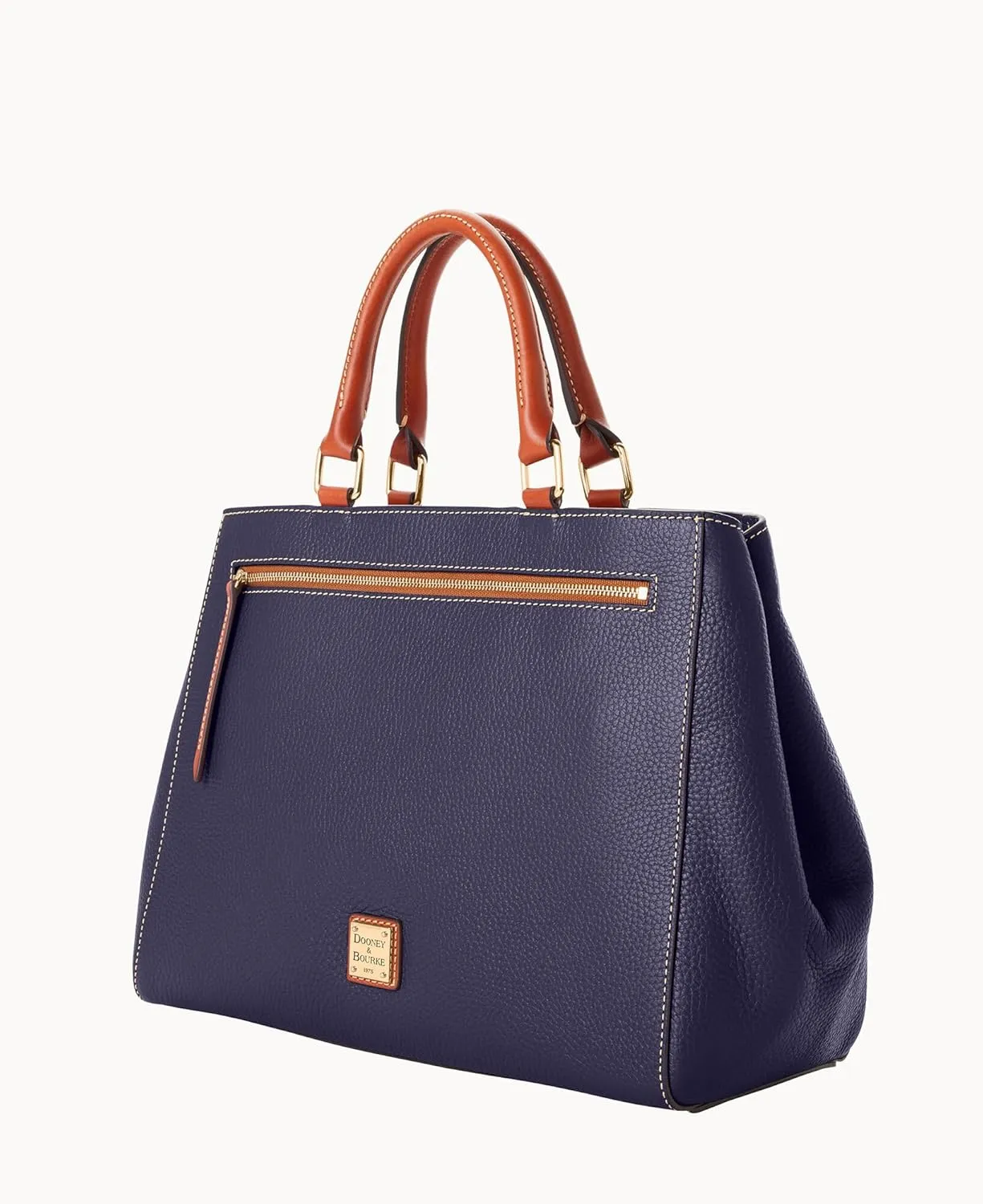 Dooney & Bourke Satchel Bags for Women, Pebble Grain Leather Zip Satchel Handbag with Crossbody Strap