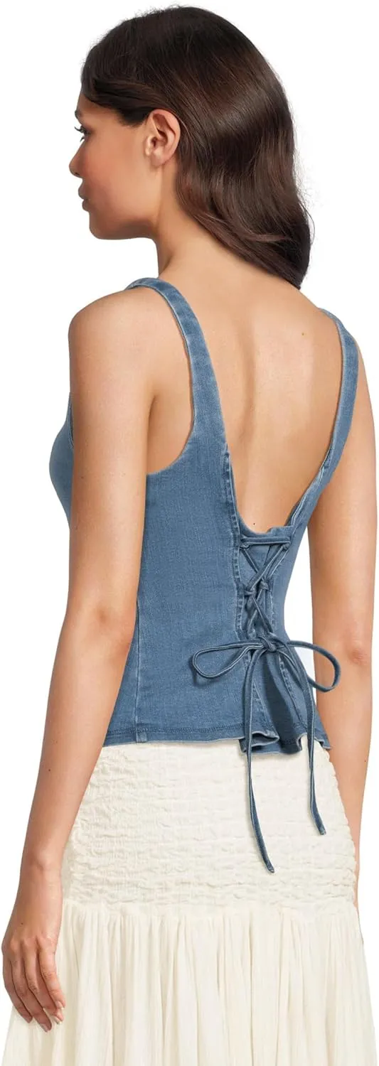 Free People womens A Moment in Time Denim Vest