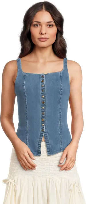 Free People womens A Moment in Time Denim Vest