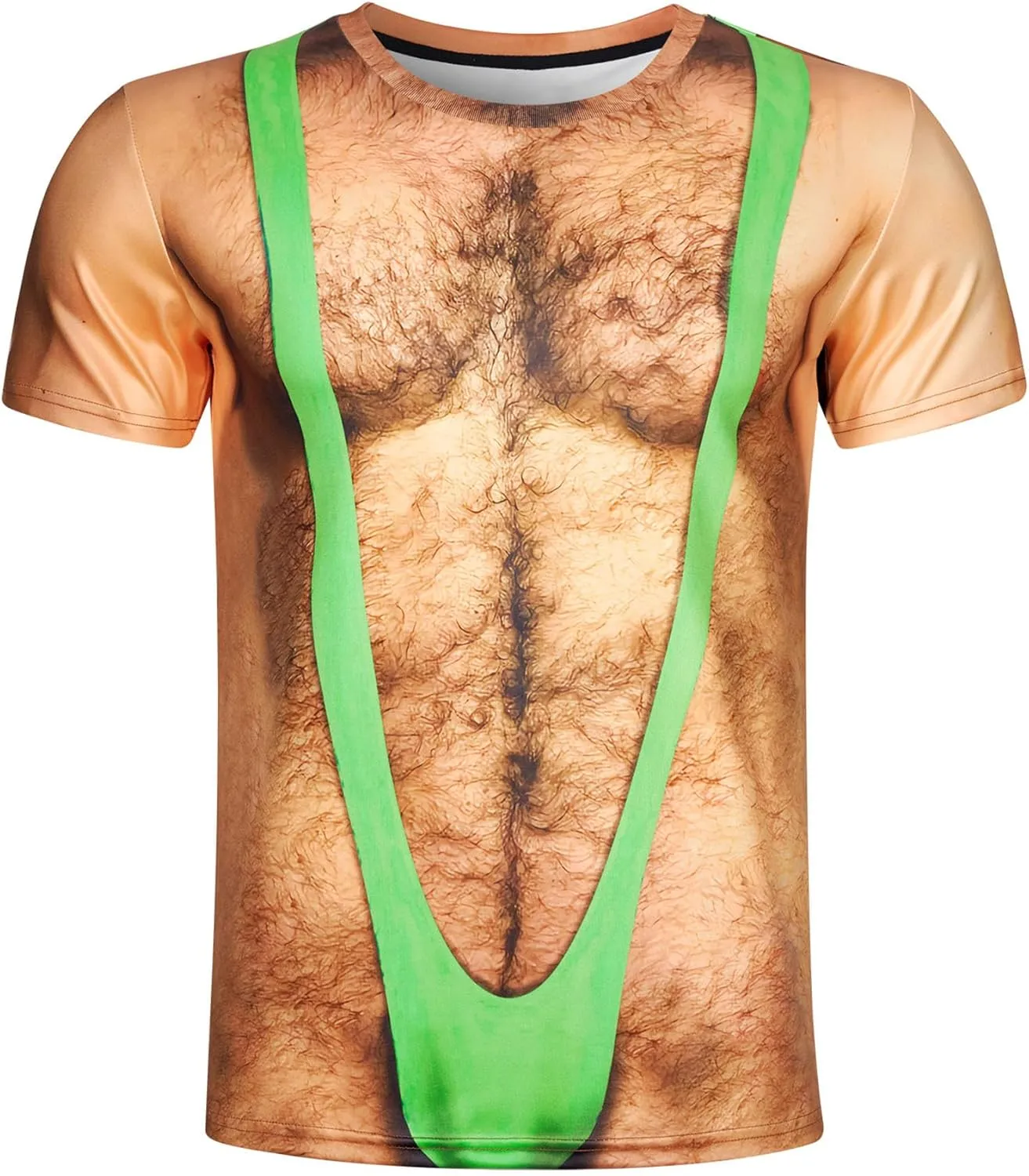 Goodstoworld Unisex 3D Fake Abs T Shirts Shredded Chest Printed Short Sleeve Costume Novelty Tees Shirt