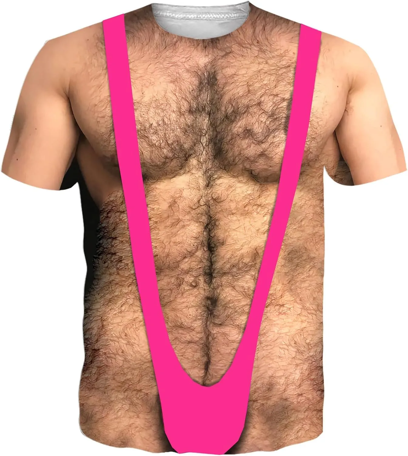 Goodstoworld Unisex 3D Fake Abs T Shirts Shredded Chest Printed Short Sleeve Costume Novelty Tees Shirt