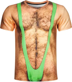 Goodstoworld Unisex 3D Fake Abs T Shirts Shredded Chest Printed Short Sleeve Costume Novelty Tees Shirt