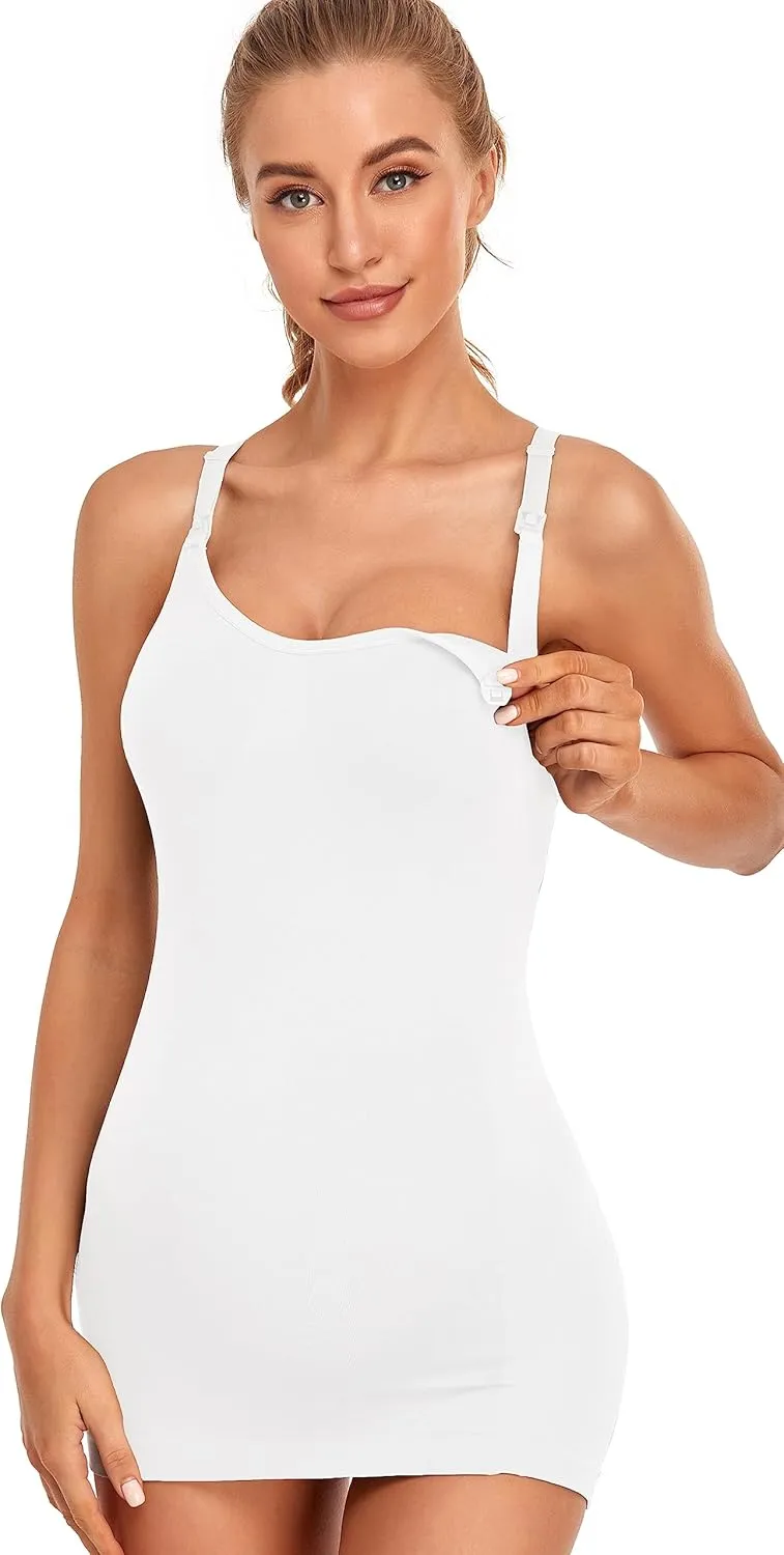 GXXGE 4Pack Women's Nursing Tank Top Cami Nursing Maternity Bra Breastfeeding Shirts with Adjustable Straps