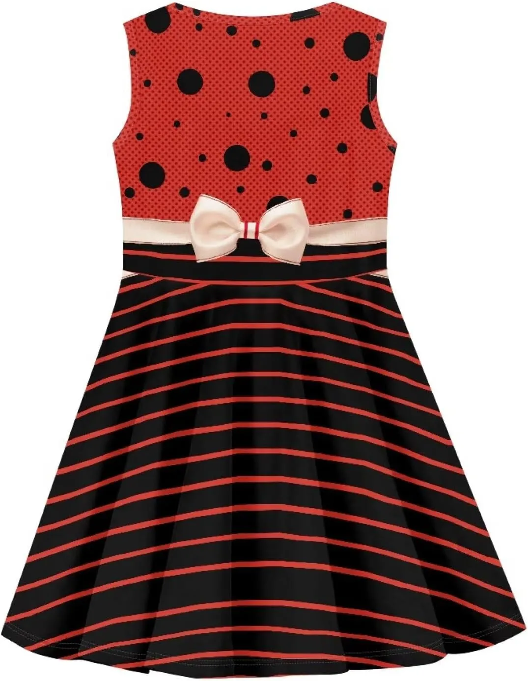 INSTANTARTS Girls Dress Breathable Stretch Tank Swing Midi Dresses Sleeveless Round Neck Summer Skater Dress