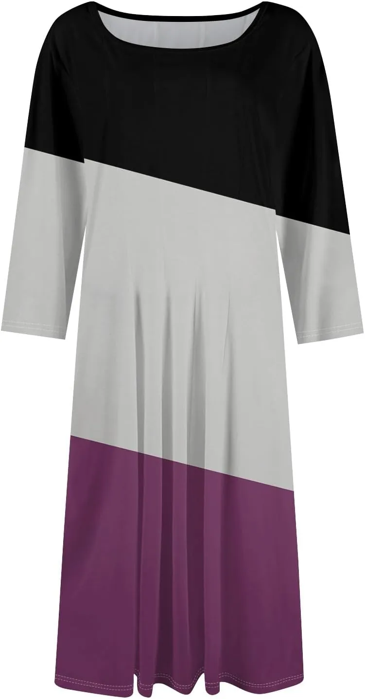 Ladies Floral Lightweight Dress Midi Breathable Beachwear Sleevelesss Vacation A-Line Weddings Pockets, Fashion Dresses