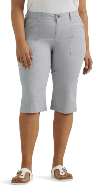 Lee Women's Plus Size Ultra Lux Comfort with Flex-to-go Utility Skimmer Capri Pant