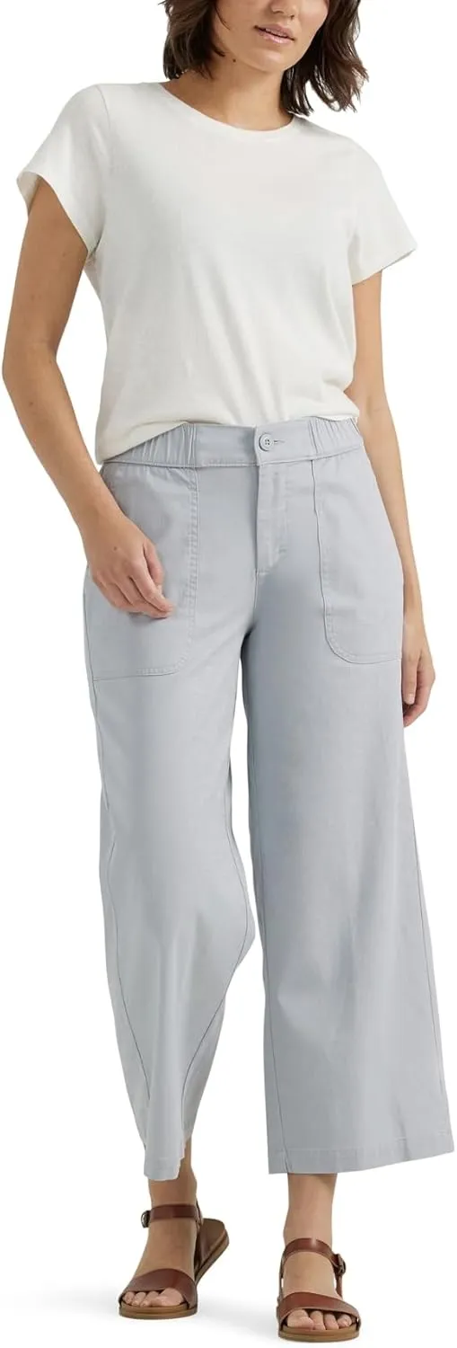 Lee Women's Ultra Lux Comfort Wide Leg Utility Crop Capri Pant