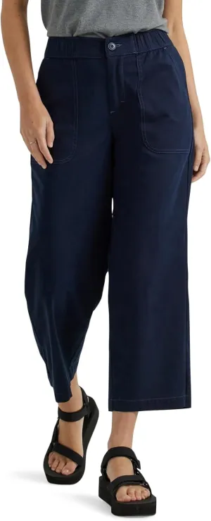 Lee Women's Ultra Lux Comfort Wide Leg Utility Crop Capri Pant