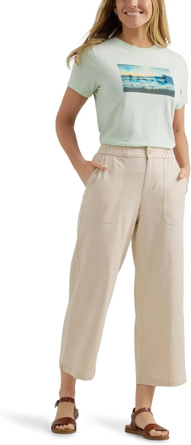 Lee Women's Ultra Lux Comfort Wide Leg Utility Crop Capri Pant