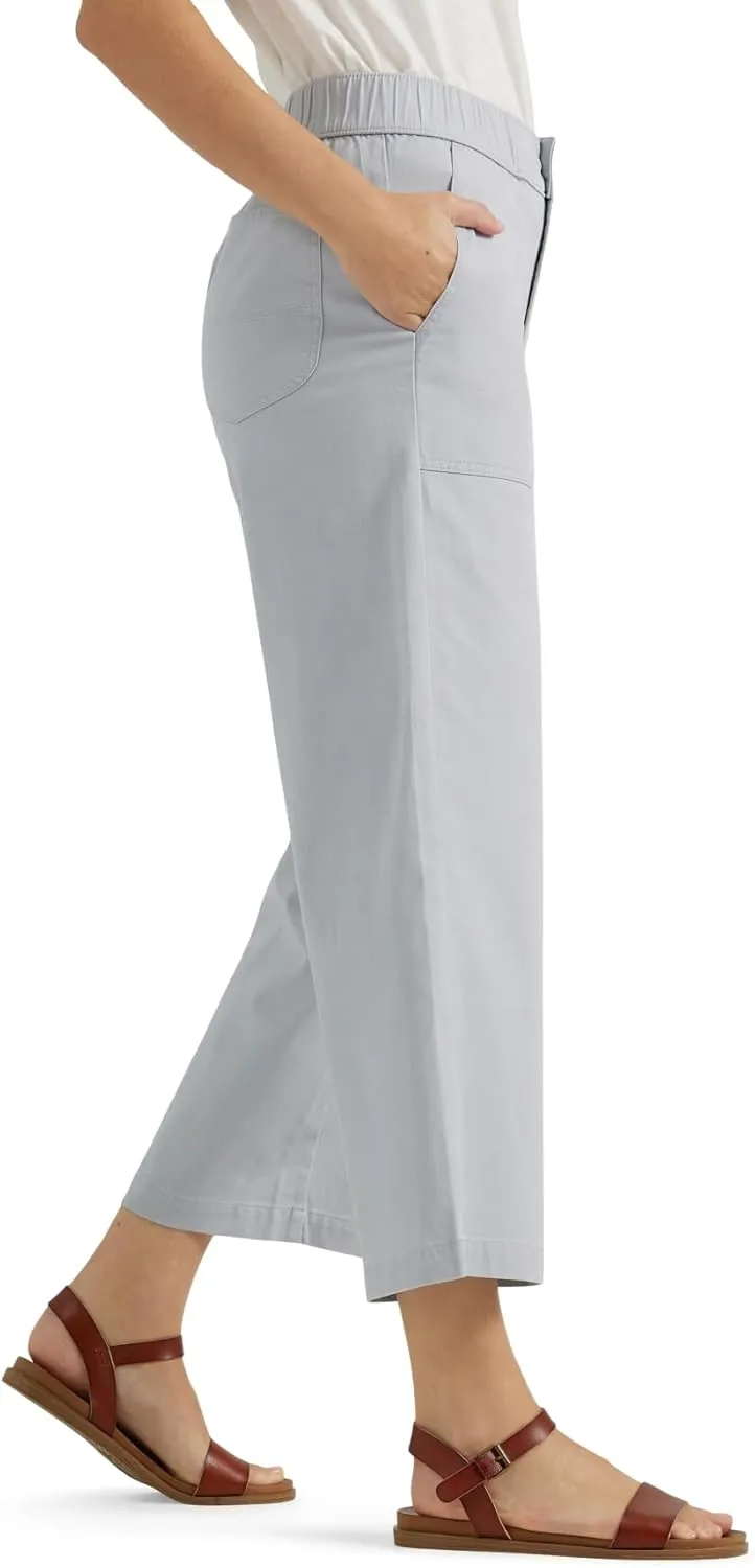 Lee Women's Ultra Lux Comfort Wide Leg Utility Crop Capri Pant