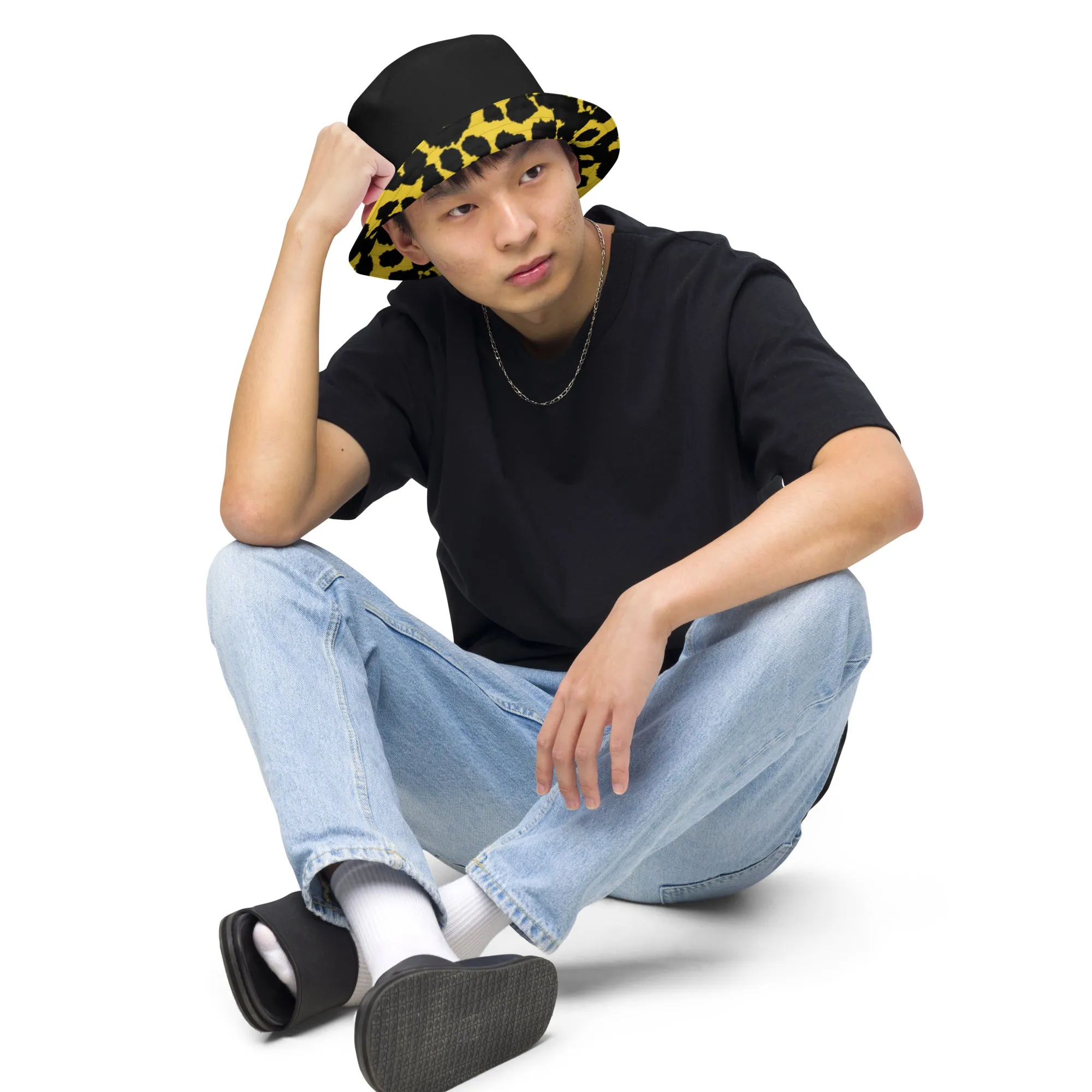Leopard Print Reversible bucket hat