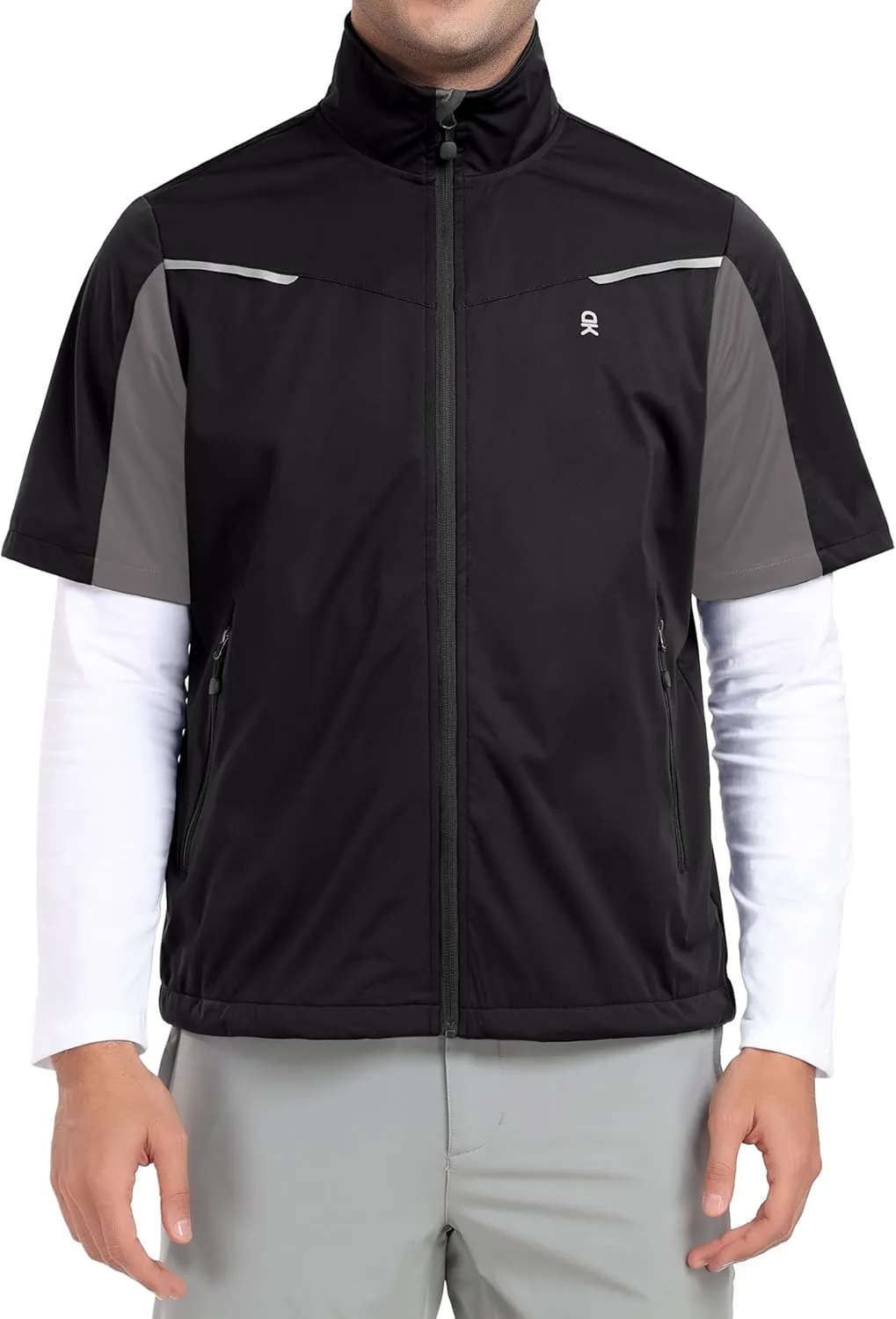 Little Donkey Andy Men's Lightweight Softshell Vests Short Sleeve Jackets for Golfing Hiking Running