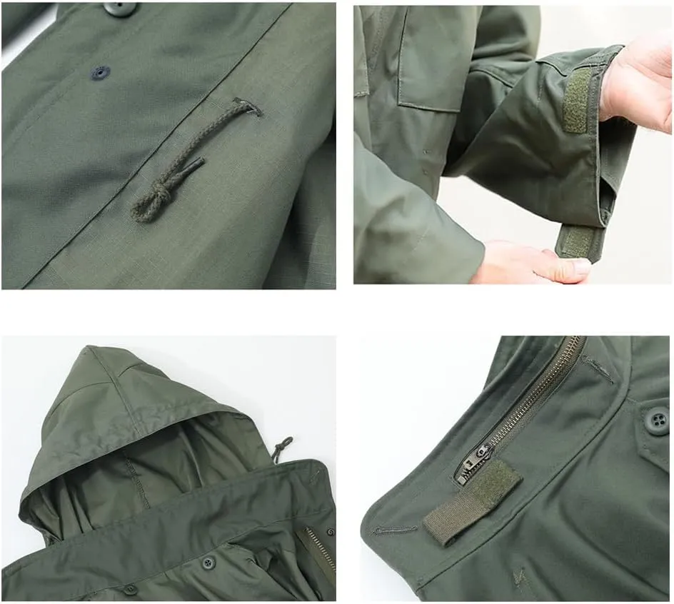 M65 Field Jacket WW2 Vintage Men's Warm Cargo Coats with Cotton Lining OG-107 Trench Suit Replica WWII US M-1956 Jackets