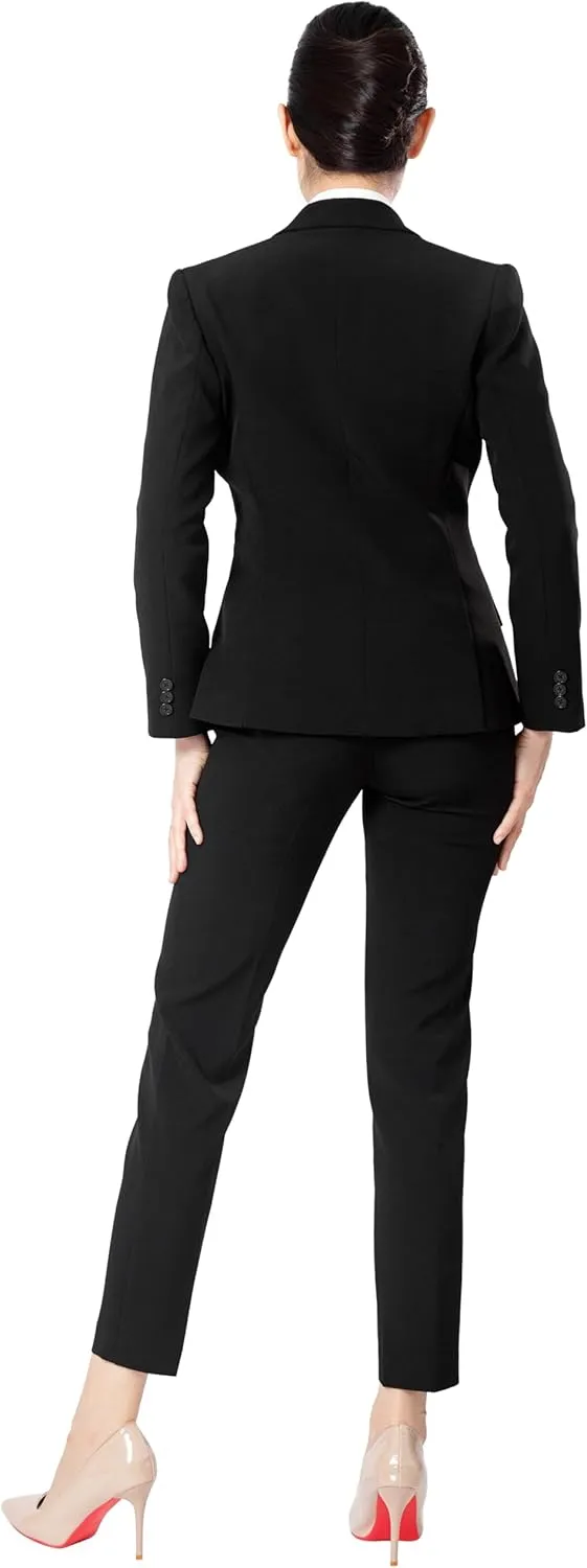 Marycrafts Women's Blazer Pant Suits Set Business Professional Workwear Suit