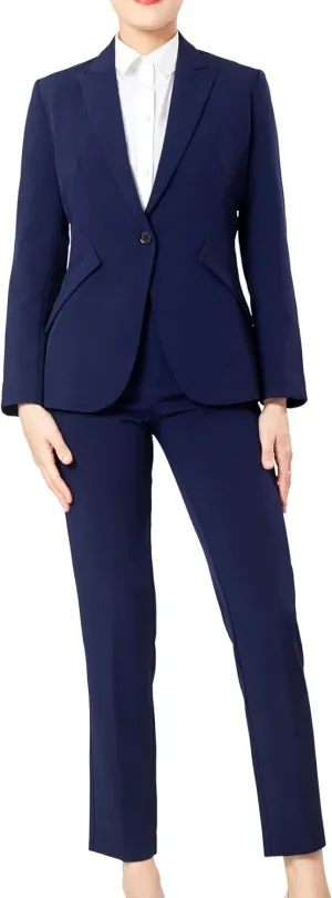 Marycrafts Women's Blazer Pant Suits Set Business Professional Workwear Suit