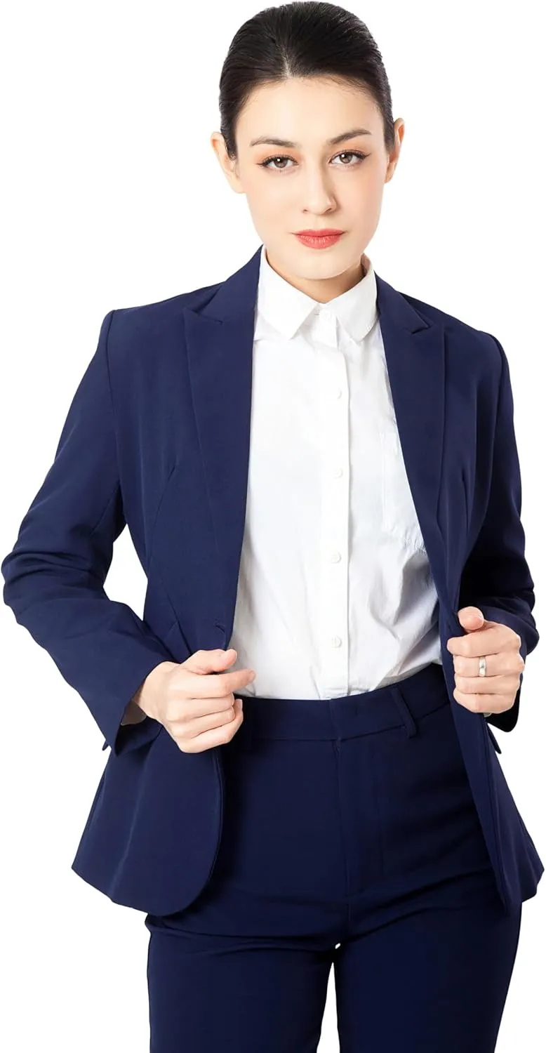 Marycrafts Women's Blazer Pant Suits Set Business Professional Workwear Suit