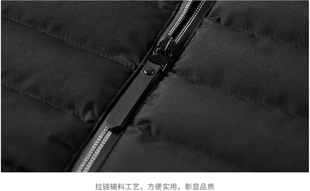 Men Cotton Padded Winter Warm Jackets Outwear Thick Windproof Hooded Parka Coats
