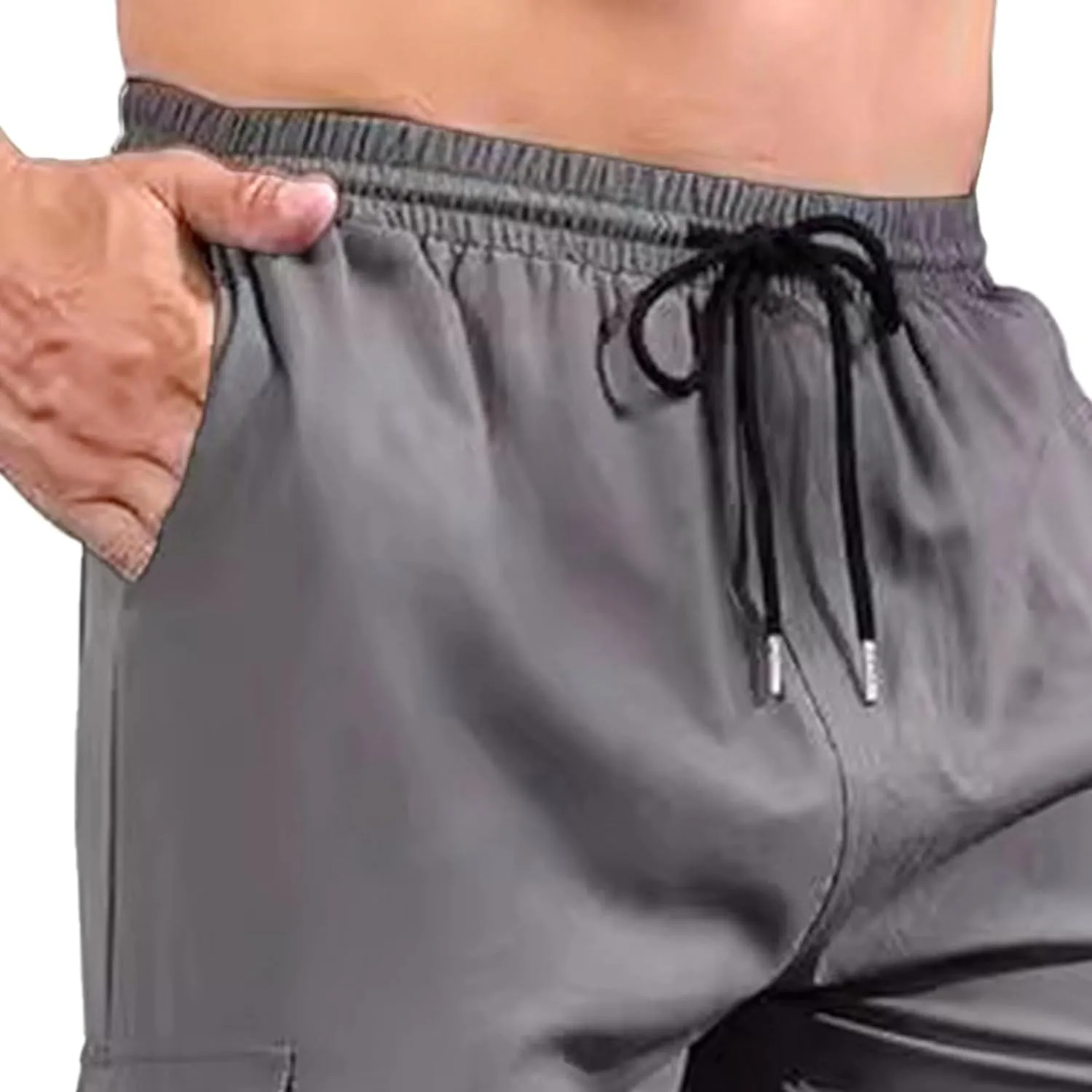 Mens Chinos Slim Fit Pocket Pants Regular Fit Casual Cargo Joggers Tapered Dress Comfort Solid Trousers