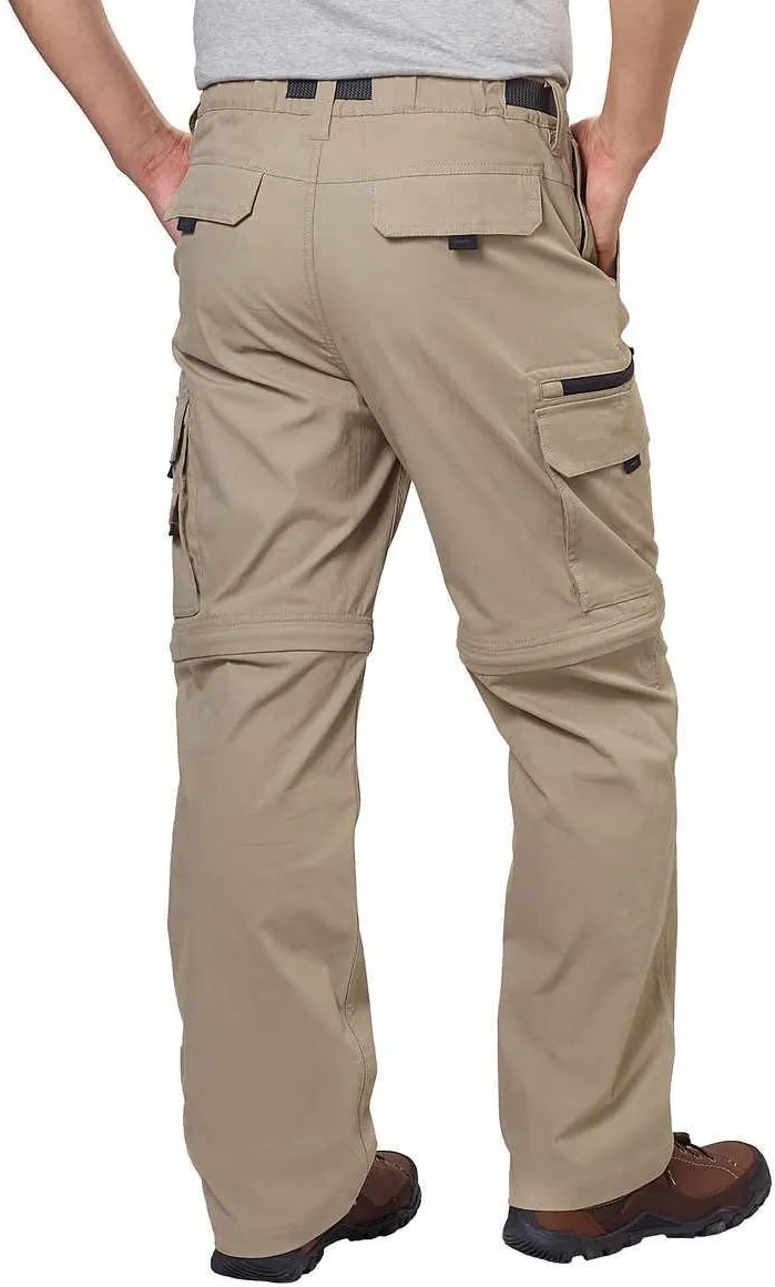 Mens Convertible Lightweight Comfort Stretch Cargo Pants or Shorts
