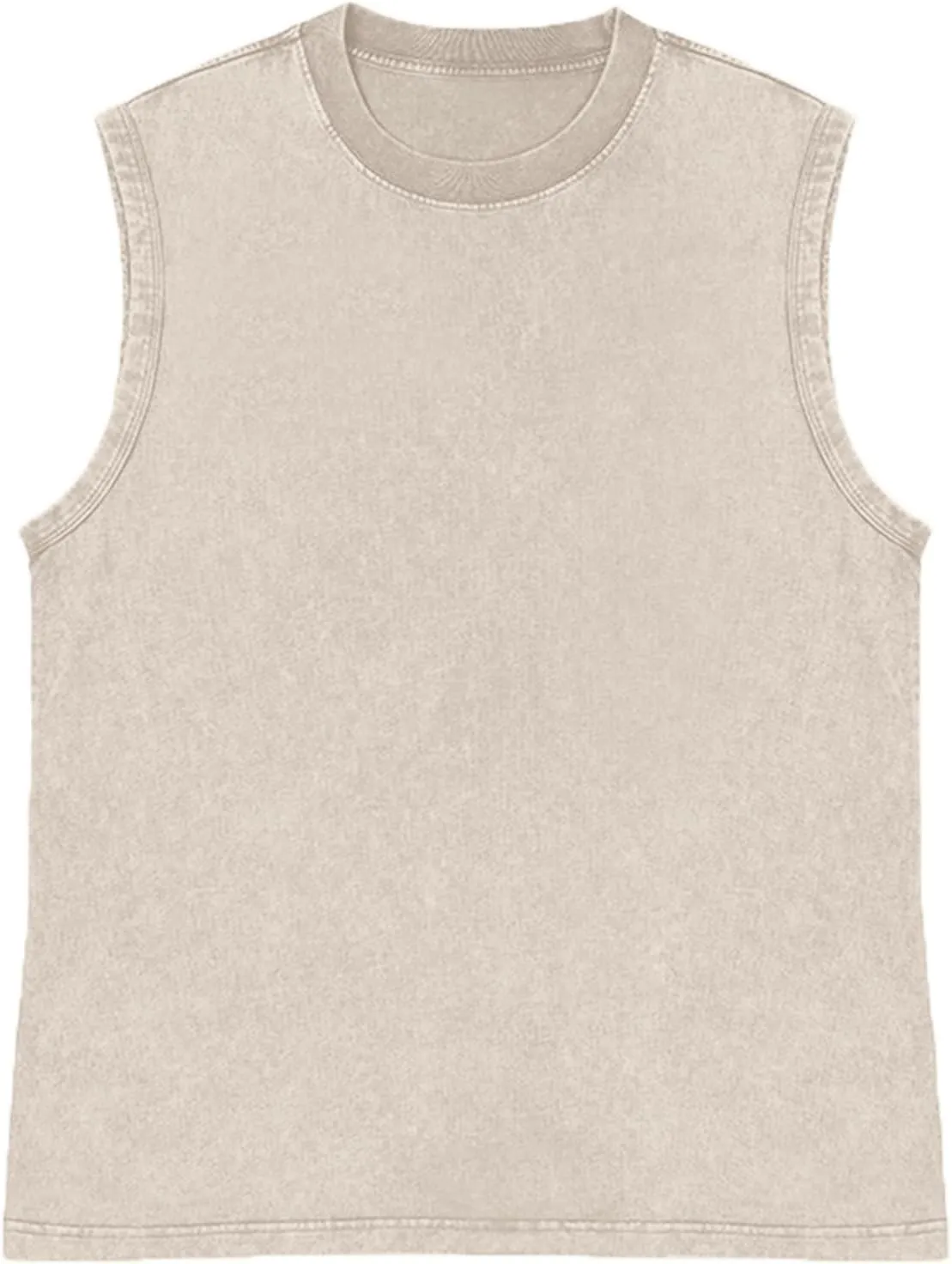 Mens Cotton Workout Gym Tank Top Sleeveless Cut Off Muscle Shirts Acid Wash Tshirts Running Beach Loose Fit Tees
