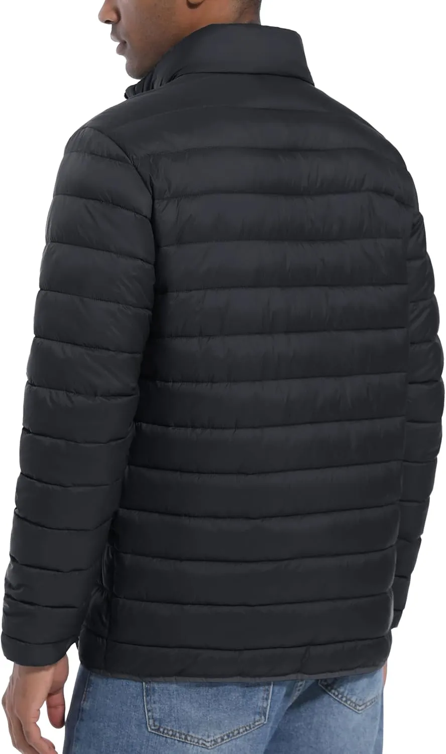 Mens Lightweight Puffer Jackets Warm Puffy Winter Down Jacket Windproof Water Repellent Quilted Coat