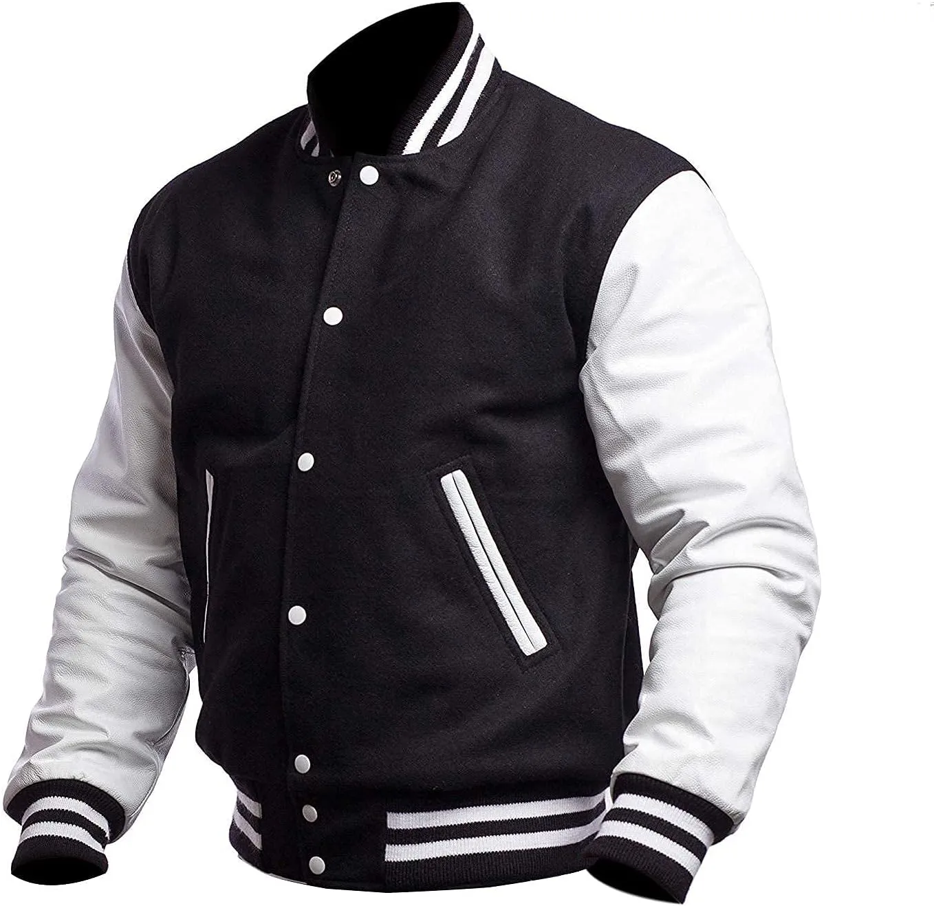 Men's Varsity Lettermans Jacket - School College Letterman Baseball Bomber Jackets for Men