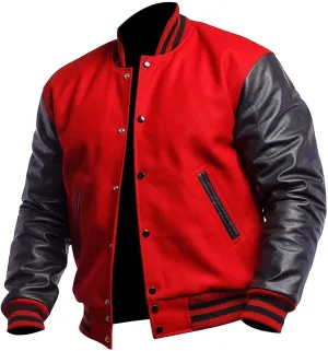 Men's Varsity Lettermans Jacket - School College Letterman Baseball Bomber Jackets for Men