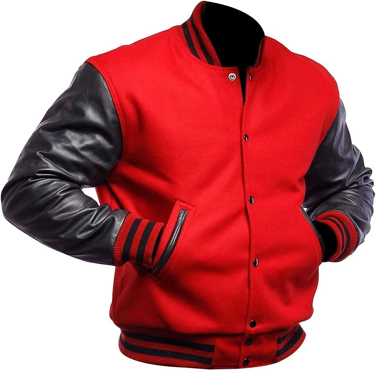 Men's Varsity Lettermans Jacket - School College Letterman Baseball Bomber Jackets for Men
