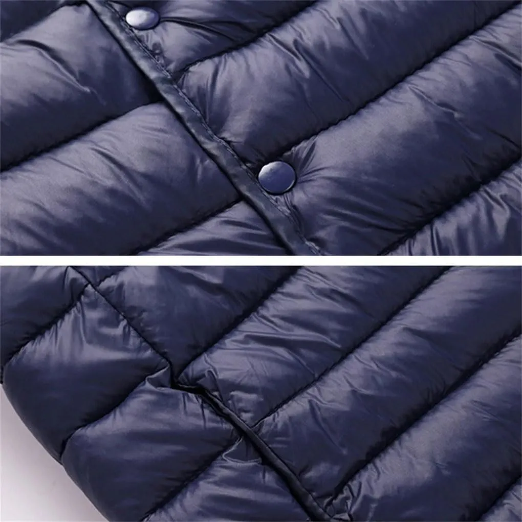 Mens Winter Coat Warm Sleeveless Jackets Lightweight Vest Coat Windproof Cotton-Padded Waistcoat Outerwear