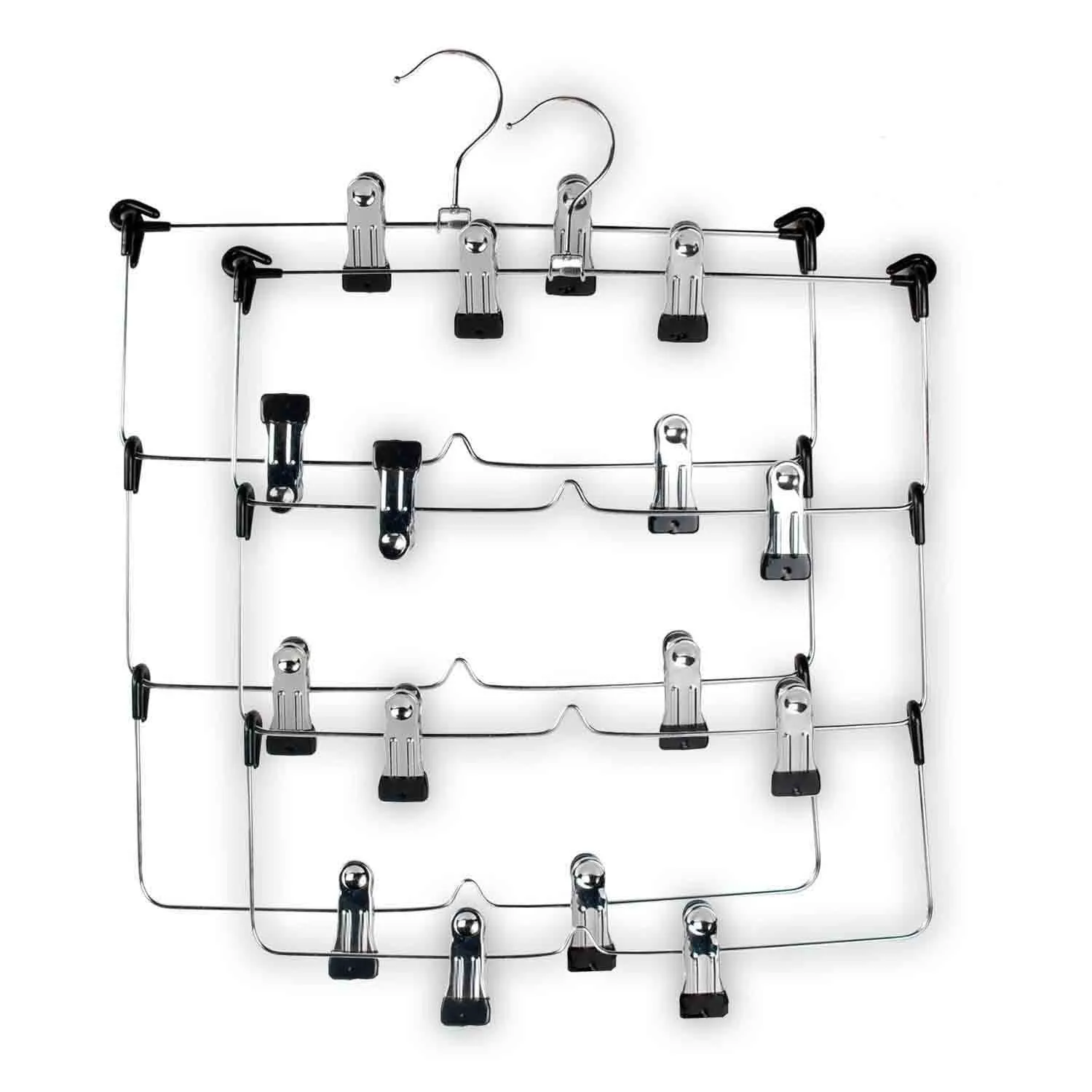 Milo6 Chrome 4-Tier Folding Skirt Hanger (Set of 2)