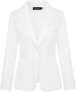 MINTLIMIT Women's Casual Long Sleeve Blazers Lapel Shoulder Pad Button Work Blazer Fully Lined Suit Jacket with Pockets