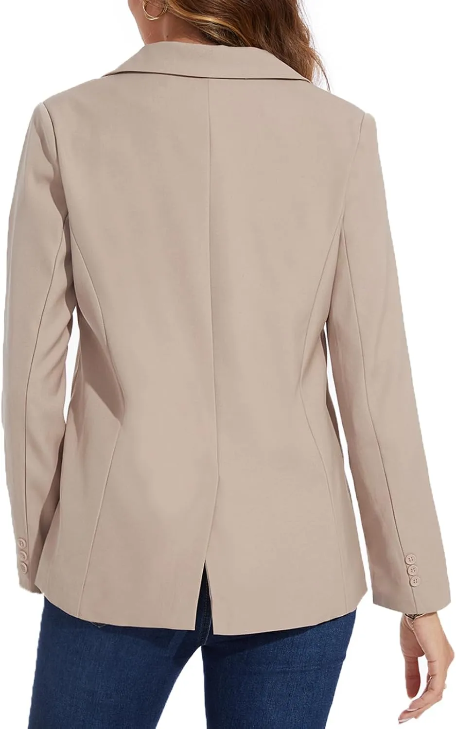 MINTLIMIT Women's Casual Long Sleeve Blazers Lapel Shoulder Pad Button Work Blazer Fully Lined Suit Jacket with Pockets